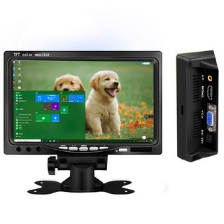 미니 데스크탑 LCD 모니터 HDMI 7 인치 와이드 스크린 HD 1024*600 소형 LCD AV VGA 호환, 1개
