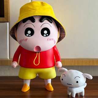 짱구 대형피규어 흰둥이+모자+가방 42cm 짱구는못말려 굿즈 인테리어소품 집들이선물, 1개