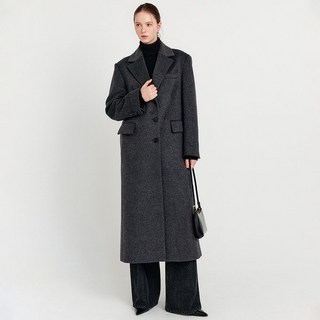 LOOKAST 룩캐스트키라 캐시미어 싱글 롱 코트_차콜 / KIRA CASHMERE SINGLE LONG COAT_CHARCOAL
