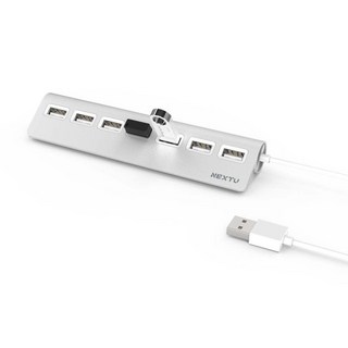 넥스트유 USB 2.0 7포트 무전원 USB허브 NEXT-717UH, 실버, 1개입