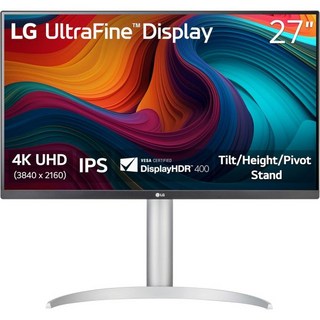 LG 27UP650K-W 27인치 초미세 4K UHD 3840 x 2160 IPS 컴퓨터 모니터 60Hz 5ms 디스플레이HDR 400 리더 모드 플리커 세이프 HDMI 디스플, 1개