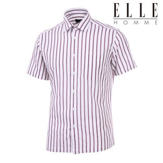 엘르 남성 CR 프린트 캐주얼핏 반소매셔츠