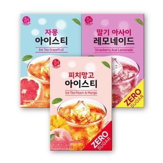 송원 우리차 제로슈가 피치망고아이스티 20T+자몽아이스티20T+딸기 아사이 레모네이드 20T, 100g, 1개, 20개입