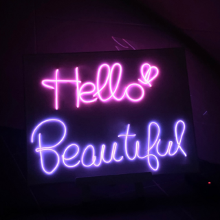 풀템 캔버스 네온사인 제작키트 DIY 카페인테리어 조명 나래바 무드등 EL와이어, 분홍+보라