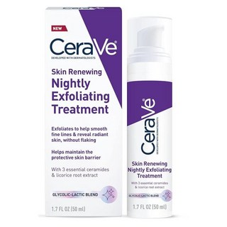 CeraVe 글리콜산 젖산 및 세라마이드가 함유된 안티에이징 페이스 세럼 | 얼굴용 다크 스팟 코렉터 | 48.2g1.7온스, 1개