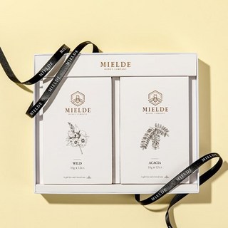 미엘드 국산 스틱벌꿀 선물세트 2종 답례품 결혼식 돌잔치, 1개, 200g, 24회분