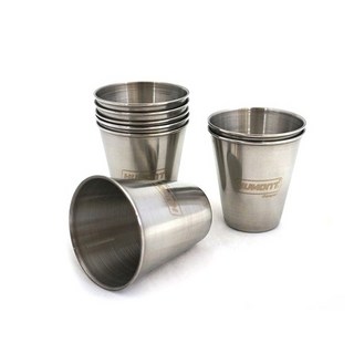 등산 캠핑 스텐레스 컵세트 75ml 8개 -다용도 미니 휴대용 컵 소주잔, 1세트, 은색