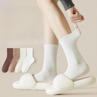 여성 프리미엄 무지 중목 양말 10켤레