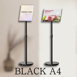 텔미픽미 높이조절 포스터 스탠드 화이트 블랙 A4 A3 POP 거치대 메뉴판 입간판 광고판, 1개