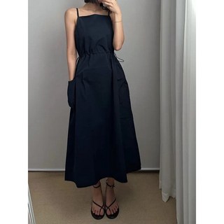 3컬러 가볍고 시원한 데일리 무지 나시 스트링 여름 롱 원피스