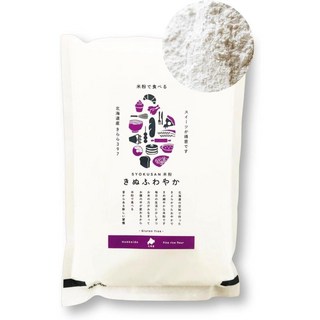 Kinufuwayaka 일본직구 키누 후야카 쌀가루 요리 제과용 홋카이도산(397 100% 키라라) 일본산 1kg 일상 단 것에 사용 정미와 밀가루 제분, 사이즈, 1개