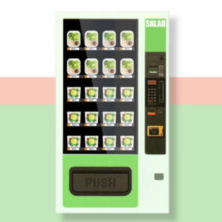 롯데 LVM482SRL 샐러드자판기 사용 모습
