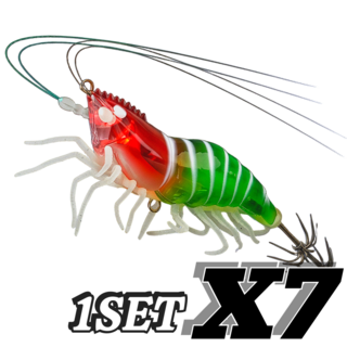 전제품[UV수평야광]리얼 새우 에기 7EA세트 쭈꾸미 문어 갑오징어 한치에기, 7개, 70g, uv_01수박