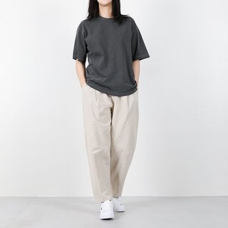 벤티브 여자 오버핏 린넨크롭와이드 테이퍼드 린넨팬츠