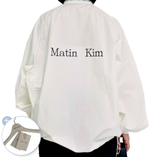 [국내매장판] MATIN KIM LOGO COATING JUMPER 마뗑킴 로고 코팅 바람막이 점퍼 + BRANX 옷걸이