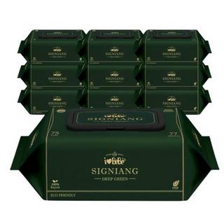 아이러브베베 시그니앙 딥그린 물티슈 캡형 77매x20팩, 20개, 77매, 75g