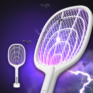 감전 보호 듀얼모드 사용 유인 자동 모기 살충 듀얼모드 전기모기채 HJ02