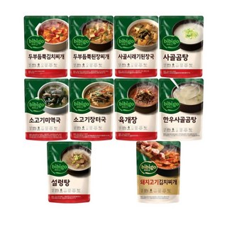 비비고 국 탕 찌개 10종, 1세트, 500g