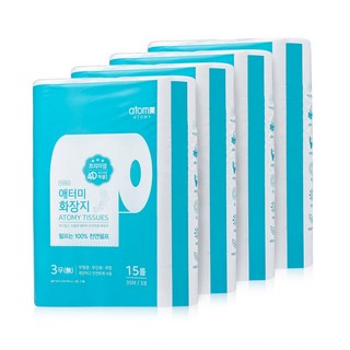 애터미 화장지 4D 35M 15롤 4개입 총60롤 대용량 화장실휴지 박스단위, 1박스, 60롤