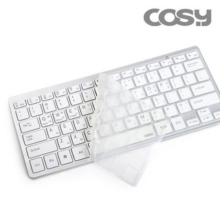 코시 블루투스 무선 텐키리스 키보드 + 키스킨, 실버, KB2067BT