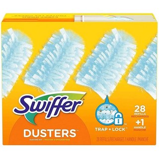 스위퍼 Swiffer Dusters 먼지 키트 스타터 키트 핸들 & 먼지떨이 리필 28개 1개(29개 팩) 477515, 1개