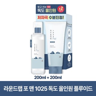 라운드랩 포 맨 1025 독도 올인원 플루이드 200ml+200ml, 200ml, 2개
