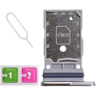 유심칩 교체 트레이 어댑터 유심트레이 삼성 갤럭시 S23 울트라 5G S918US S918B용 듀얼 SIM 카드 슬롯 홀더 심 오픈 이젝트 핀 및 SD 그린, Cream, 1개