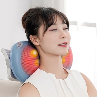 DaeBak+ 쿠션형 무선 마사지기 휴대용 안마기, 파란색