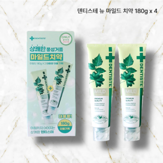 덴티스테 마일드 치약, 180g, 4개
