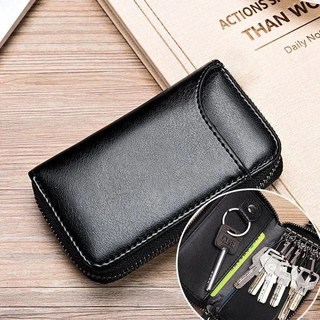 쿠쿠스토어 남녀공 가죽 키 체인 정리함 파우치 분할 자동차 지갑 가정부 케이스 카드, 06 No buckle black