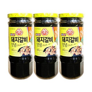 오뚜기 돼지갈비 양념 480g 멸치조림 가지볶음, 3개