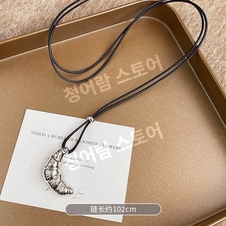 블랙 가죽 로프 초커 여성용 미니멀 목걸이