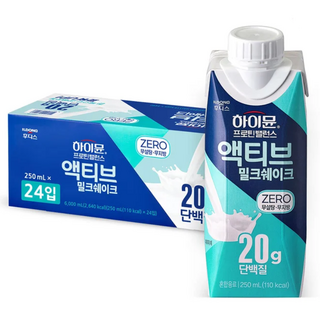하이뮨 고단백 밀크쉐이크 맛 단백질 음료 250ml x 24팩 / BCAA 아미노산 저지방