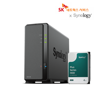 시놀로지 NAS DS124 4TB 나스 가정용 초보자 입문용 백업서버 DSM 7.2 지원