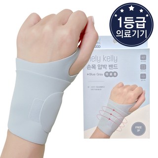 헬리켈리 의료용 얇은 심리스 손목보호대, 2개, 블루그레이