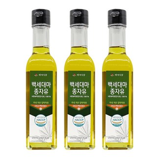 백세식품 대마종자유 250ml 1병 HACCP 인증 저온압착착유 햄프씨드오일 햄프씨드유, 3개