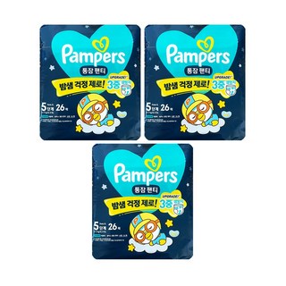 걱정없는 밤기저귀 2024 팸퍼스 통잠 팬티 5단계 26매 X 3팩, [팬티♥] 5단계 26매 X 3팩, 78개