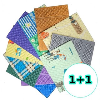 무지스 1+1 등산방석 등산용매트 8단방석 싼방석 돗자리 1인용매트 미니매트 싼방석 돗자리매트 접이식방석, 3-1-1(미포장파우치)4단부직포-하늘색
