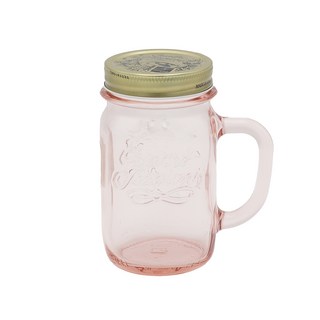 보르미올리 드링킹자 핑크 유리병 과일청 잼병, 1개, 475ml