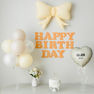 연지마켓 왕리본 풍선 생일파티 풍선 세트, 리본풍선+하트 버터, 1세트