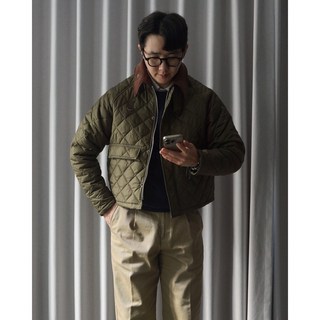 바버 스타일 남자 퀼팅자켓 간절기 숏패딩 퀼티드 자켓