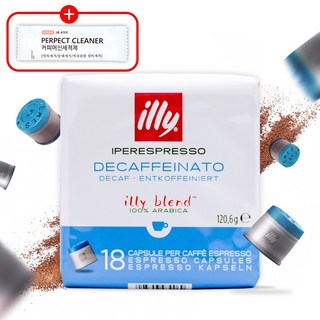illy 일리 캡슐커피 디카페인 18개입 팩 일리머신전용 에스프레소, 6.7g, 1개입, 18개