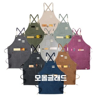빅사이즈 방수 데님 캔버스 앞치마, 캔버스 프리미엄 앞치마(카푸치노), 1개