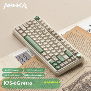 MONKA K75 기계식 키보드 3 가지 모드 무선 블루투스 RGB 핫 스왑 게이밍 개스킷 PC 게이머 액세서리, Star Blue Switch, r