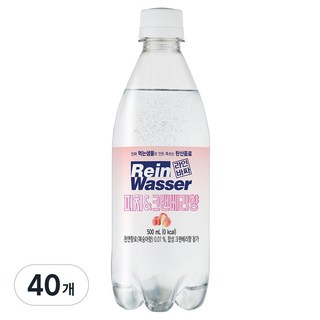 라인바싸 탄산수 피치크렌베리, 40개, 500ml