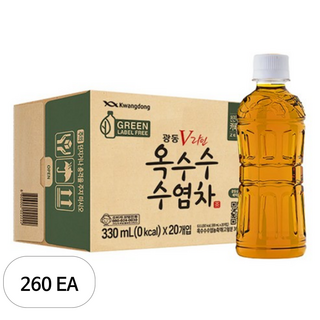 광동 V라인 옥수수 수염차 무라벨, 330ml, 260개