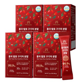 홍국 발효 청양 구기자 분말 국산 스틱, 4개, 60g