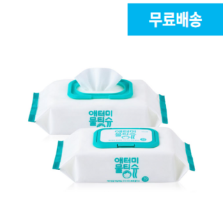 애터미 물티슈 / 도톰한 프리미엄 원단 피부테스트 완료, 8개, 70매, 334g