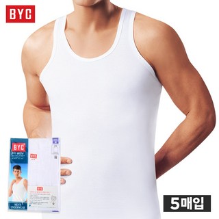 BYC 남성 면 100% 조끼런닝 5매 2113