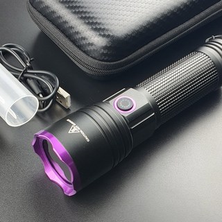 아미디오 충전식 LED UV라이트UL-311(2000mAh 배터리 포함) 축광 365nm 경화 형광 탐지, 1개, 블랙